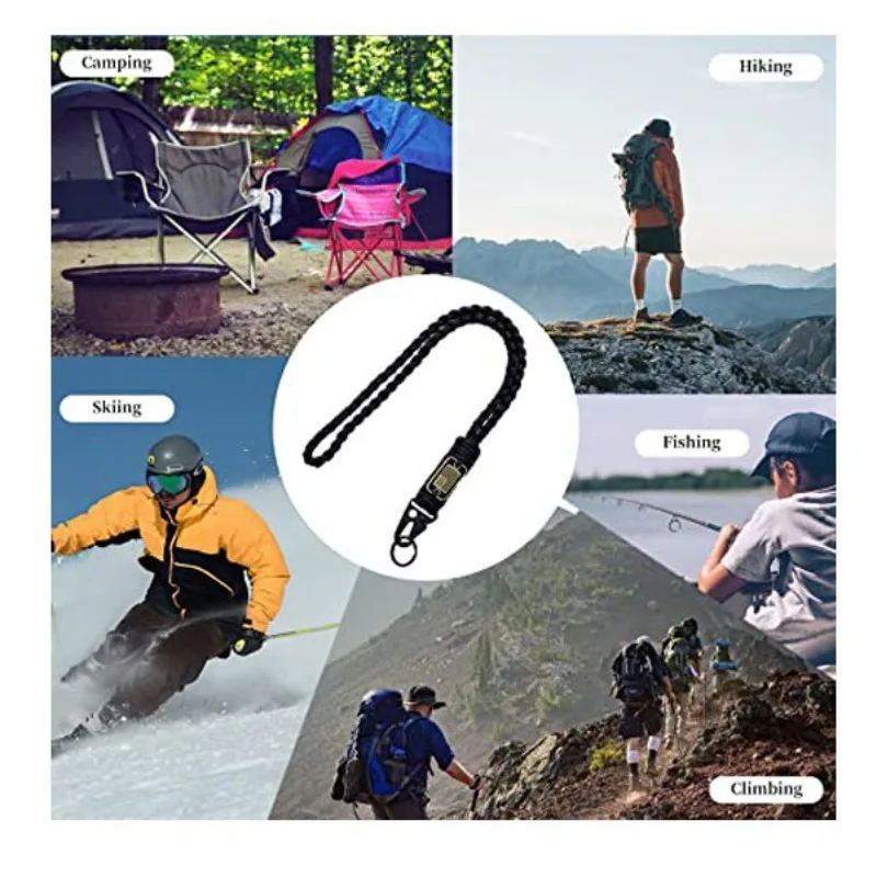 สายคล้องกล้องแบบเชือกถักโลหะ, สายคล้องกุญแจแบบเชือกถักสำหรับกิจกรรมกลางแจ้ง ป้องกันการสูญหายและการตกหล่น, สายคล้องกล้อง DSLR