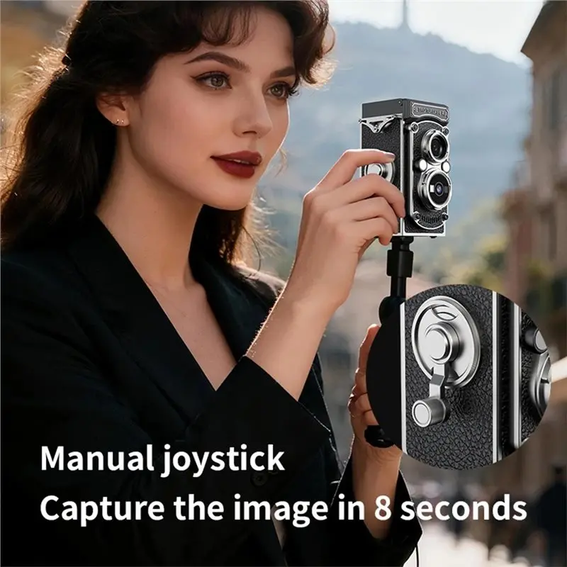 ABKQ-Infrared Night Vision Function Dual Lens Retro Camera Manual Joystick Operation HD Nostalgic Portable Design