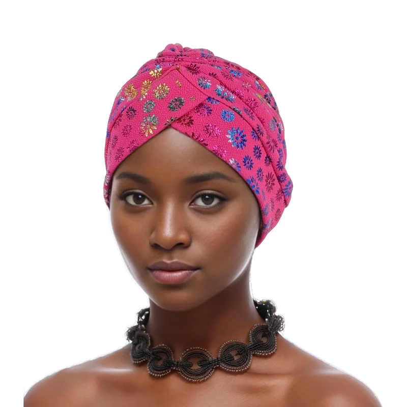 Turban indien plissé pour femme musulmane, bonnet anti-chute de cheveux, couvre-chef islamique, écharpe ronde, bonnets, vêtements de sauna, hijab, bonnet de chimio