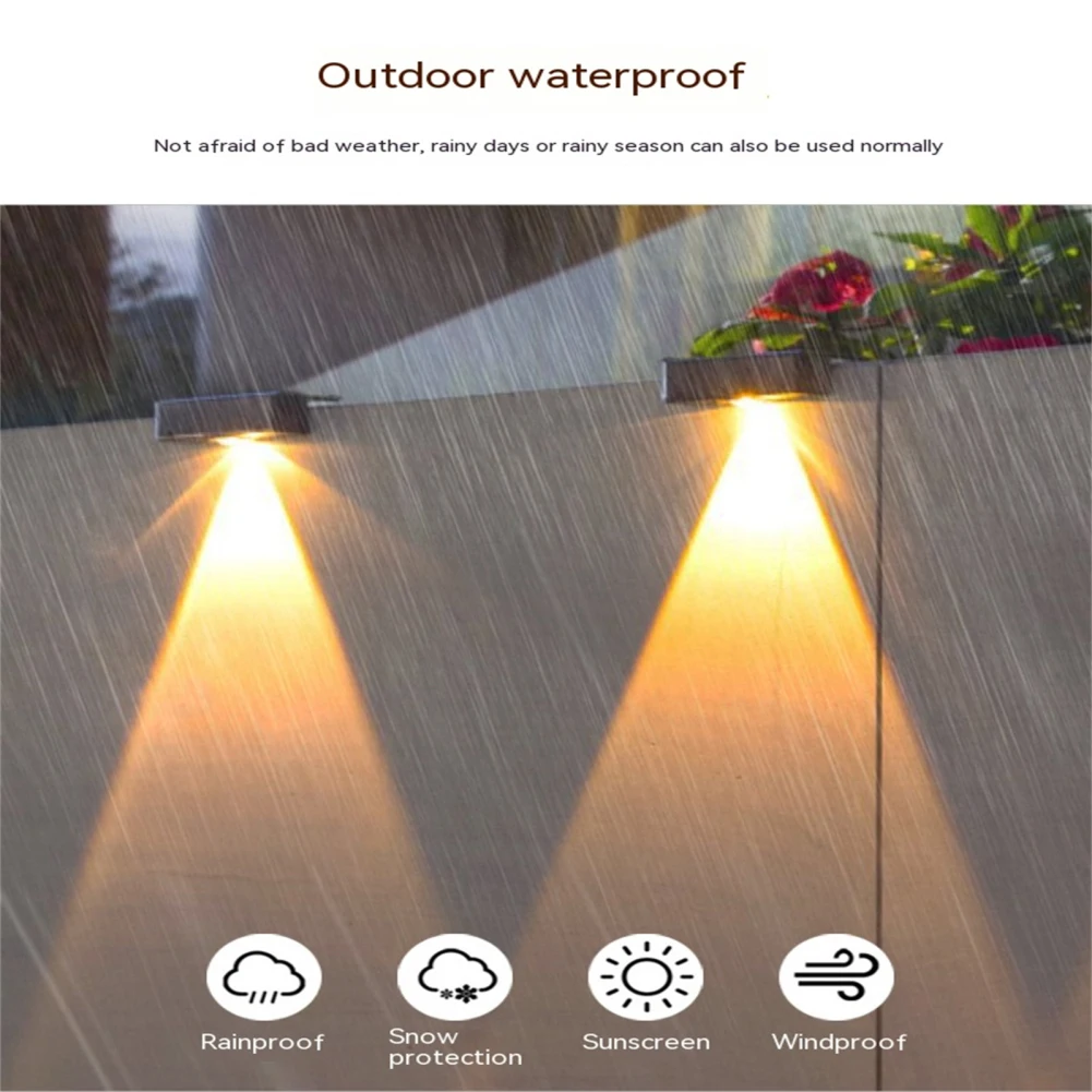 Solar Wall Lights Outdoor Square Solar Wireless Wall Mount Lights IP65 Waterproof Outdoor Wall Lamps Garden Decorative Lighting