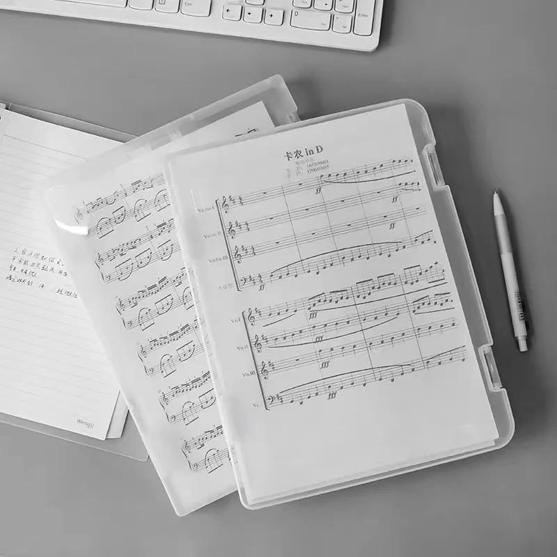 A4 Clear Document Storage Box Paper Organizer Buckle Closure Stationery Organizer Folder Office Sorting Plastic Box Files Holder