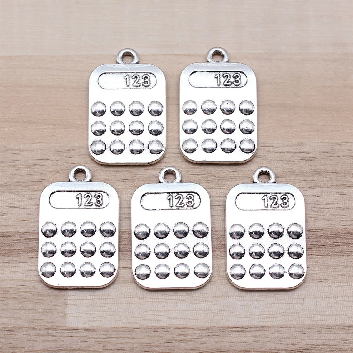 IFOCUS 5pcs/Lot Calculator Charms For DIY Jewelry Making Zinc Alloy 24x15mm/0.94x0.59inch