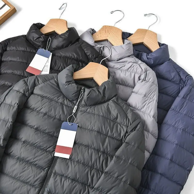Jaet en coton ultraléger pour hommes, grande taille, Parka fine et chaude, coupe ample, manteau en coton, élément de nœud, automne hiver
