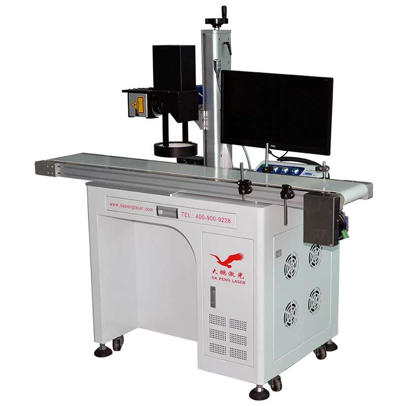 Visual Positioning Automatic Focus UV Online Flying Fiber Laser Marking Machines with Touch Screen Control Laser Marker