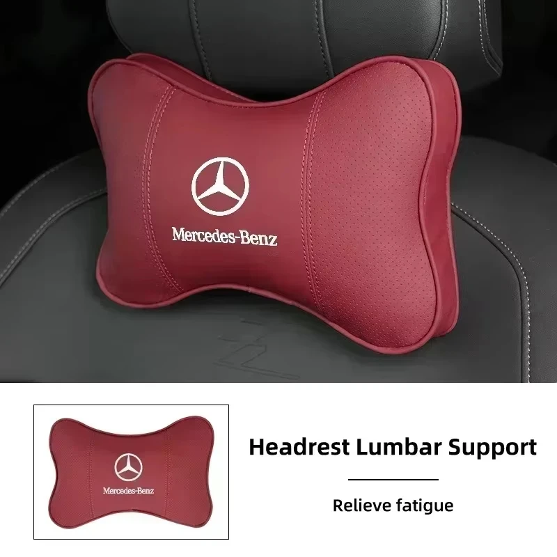Car Headrest Pillow Neck Cushion Lumbar Support For Mercedes Benz AMG A C E Class W201 W210 W108 W204 W205 W203 W211 W124 W177 view 3