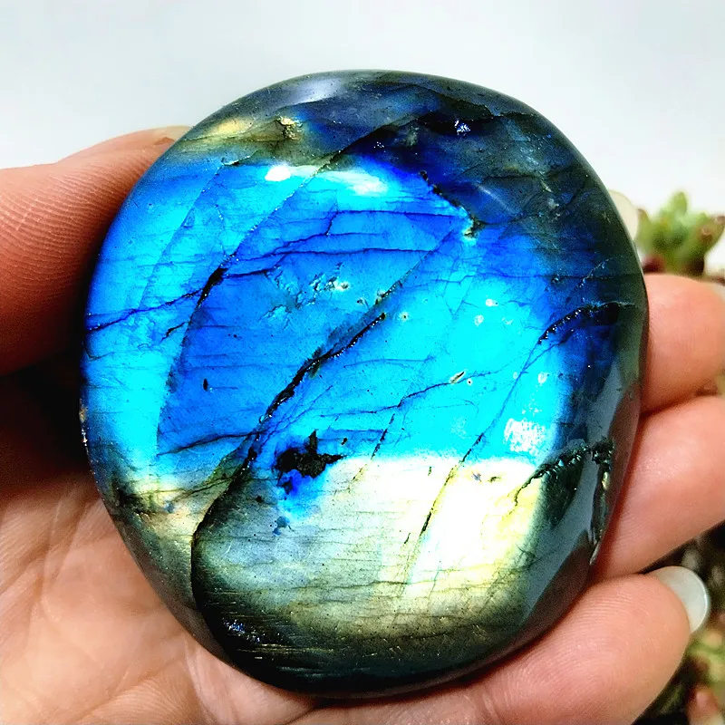 Natural Labradorite Yellow Crystal Palm Stone feng Shui Room Decor Witchcraft Meditation Healing Spiritual Reiki Energy