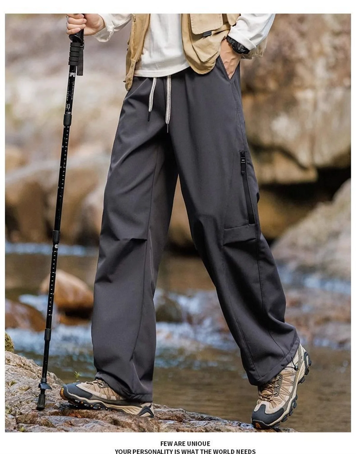 2025 New Spring And Summer Plus Size Men's Thin Outdoor Waterproof Sports Work Pants Fashion Loose Straight Casual Pants ﻿