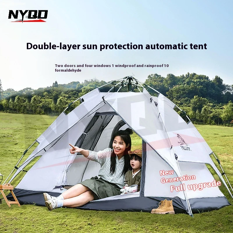 

Camping Automatic Tent One Touch Camping Tent Waterproof Roof Top Tents Double Door Outdoor Beach Fish Shelter Tent 캠핑용품 자동 텐트