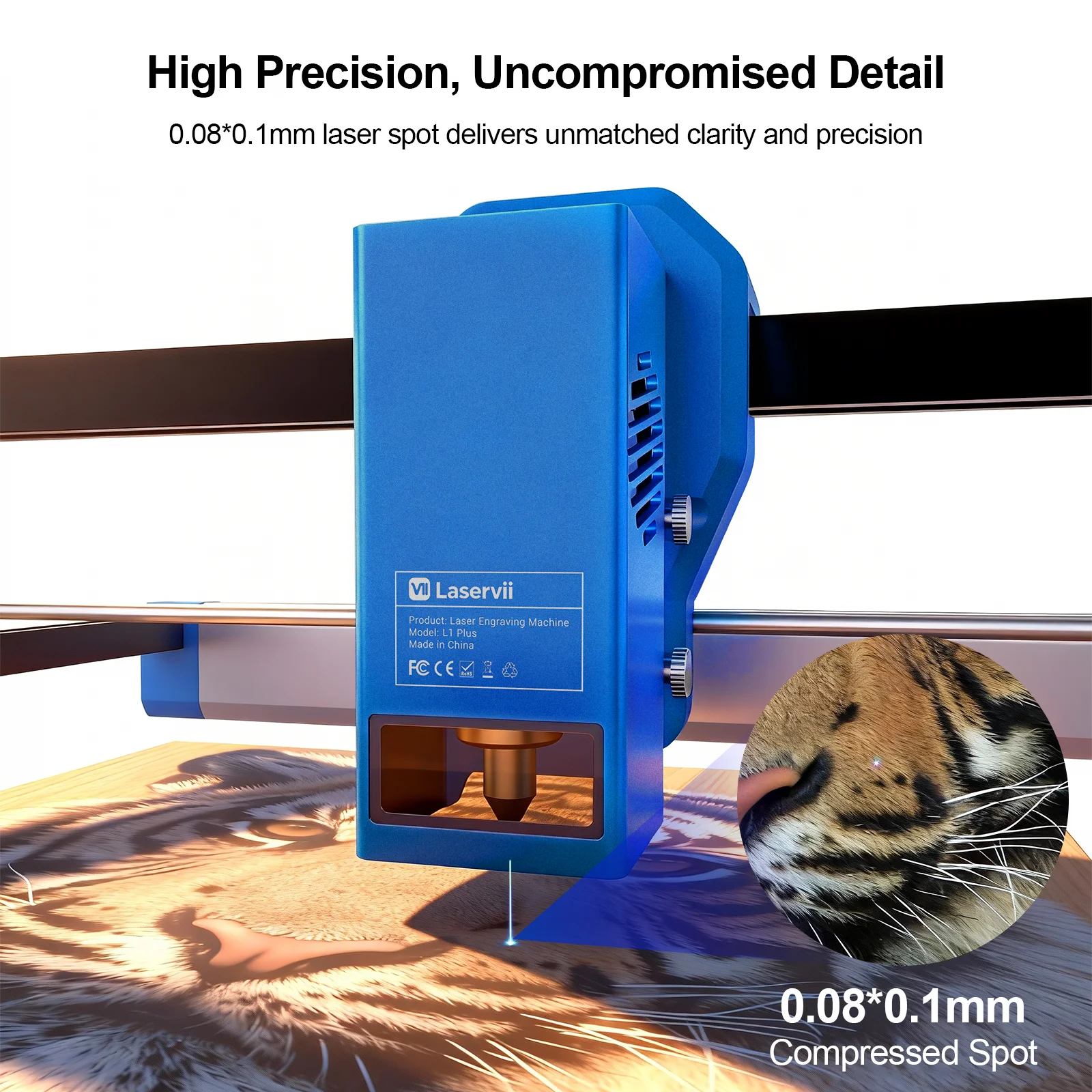 Laservii L1 PLUS 24W Laser Engraver 420x420mm Laser Engraving Machine 12000 mm/min High-speed Engraving Support Lightburn GRBL for Wood leather Acrylic Metal view 5