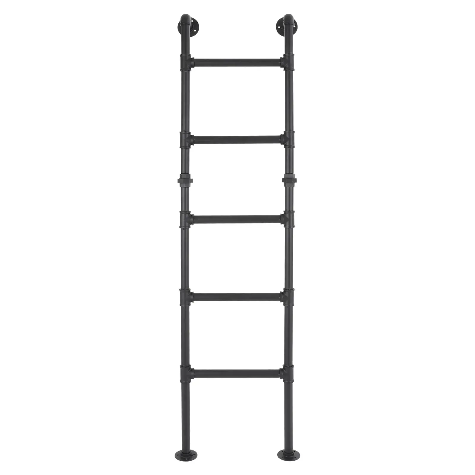 

170Cm/70In Basement Window Well Egress Ladder, Easy Install, Durable & Safe Black Carbon Steel Attic Bunk Bed Ladder, 5-Step Wal