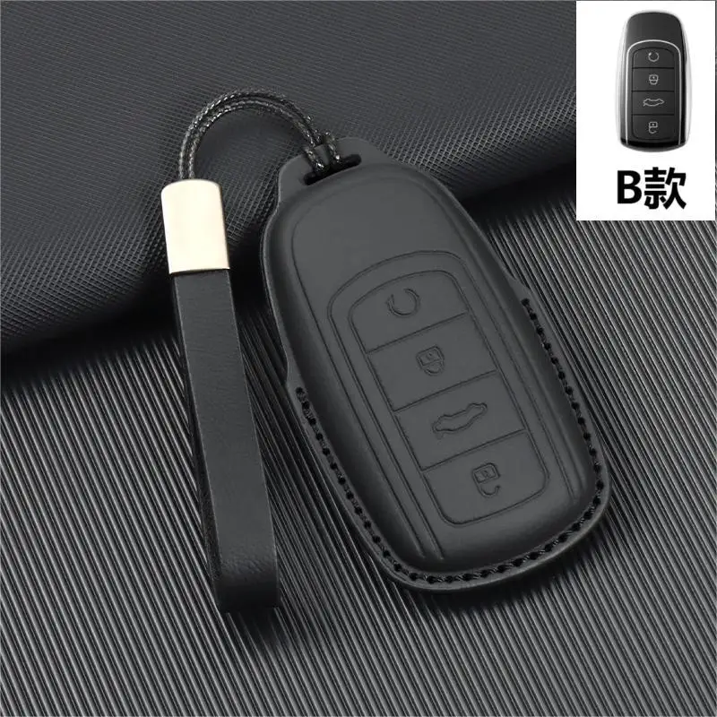 Genuine Leather for CHERY Omoda 5 Tiggo 8 Pro 9 Arrizo 5plus Tiggo 3 5X Plus Jaecoo J7 8 Exeed TXL Car Key Case Cover Keychain