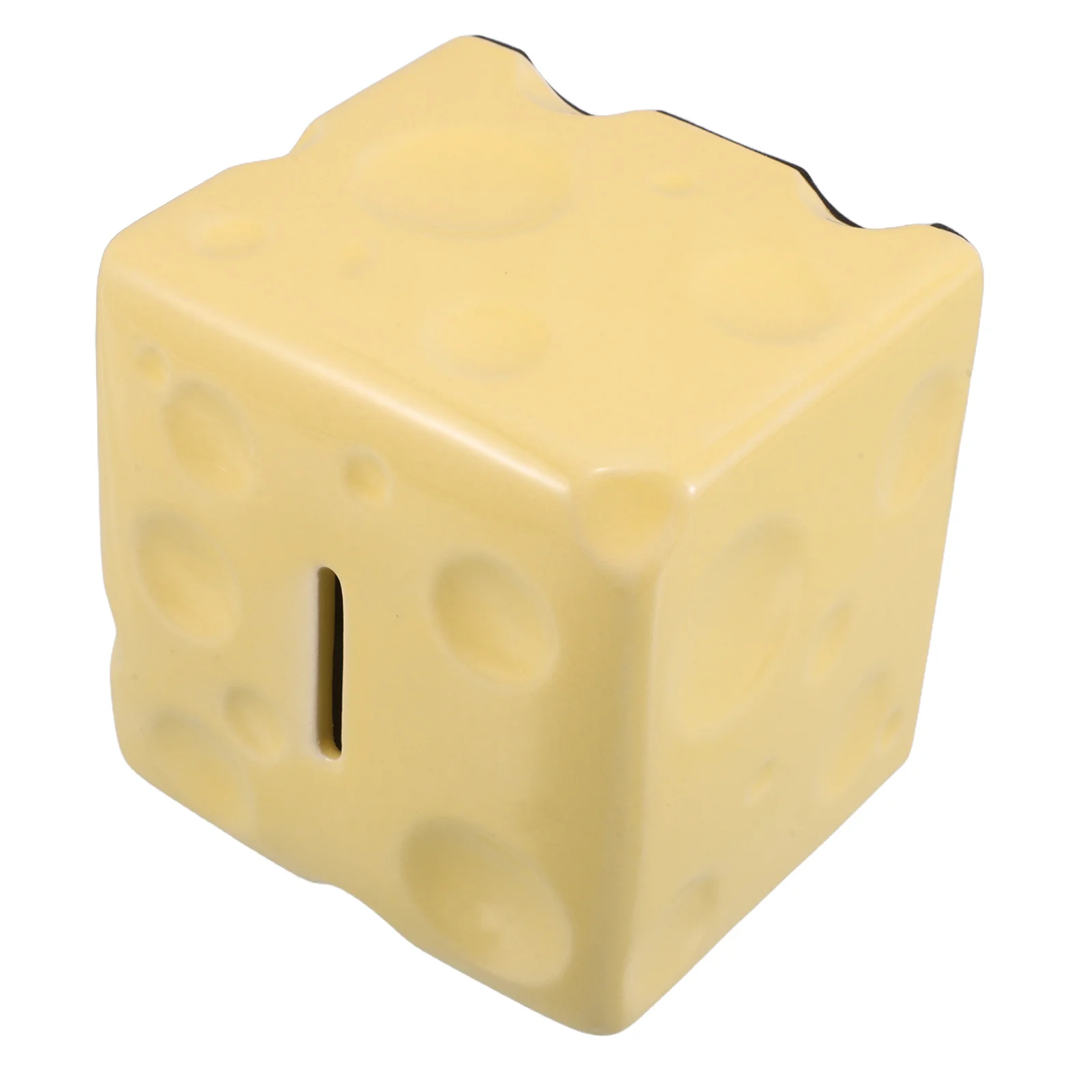 

Sealed Ceramic Money Box - Educational Savings Bank for - Minimalist Cheese Design Deposit Only Piggy Bank Gift