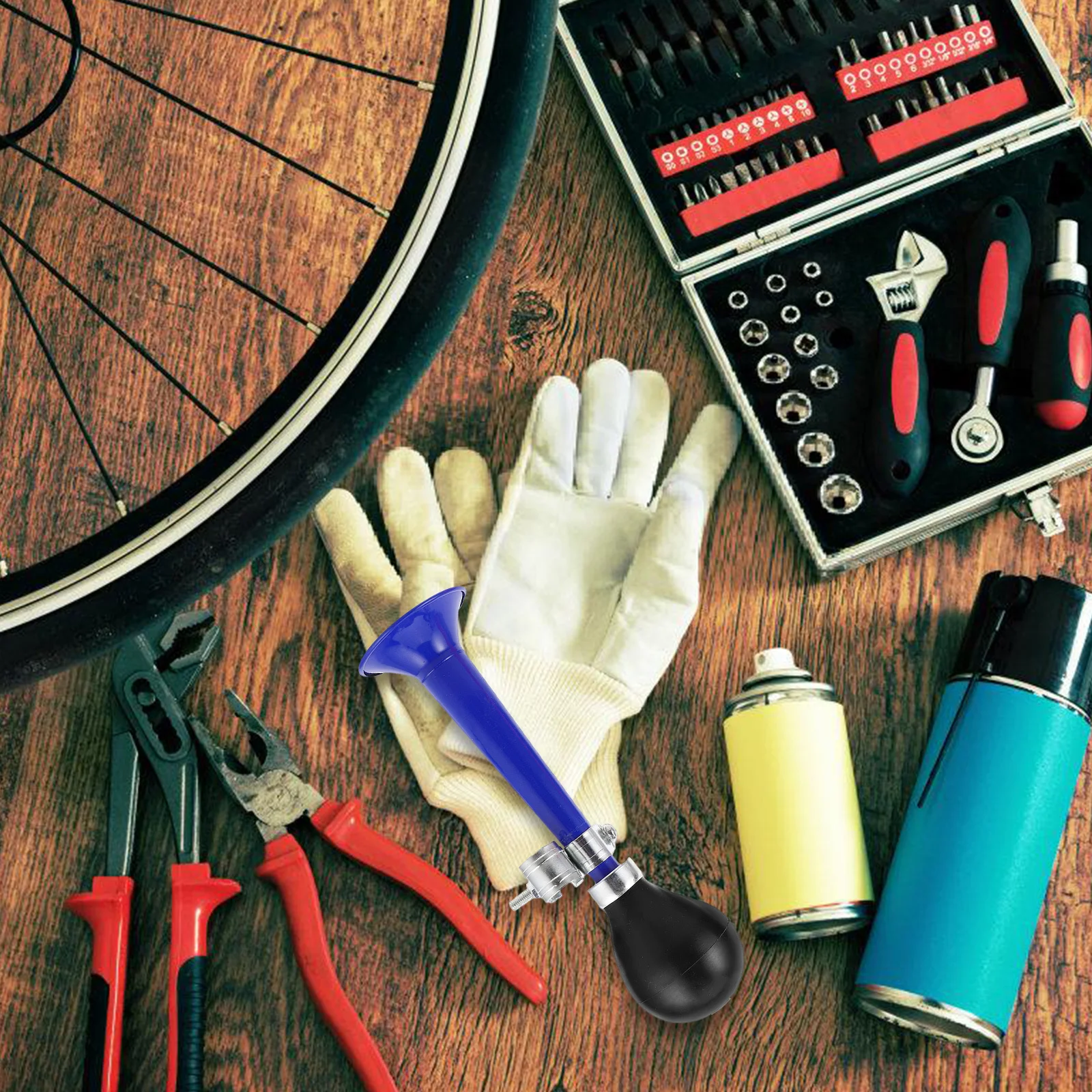 

2Pcs Metal Plated Bicycle Horn Loud Clear Sound Durable Safety Cycling Accessory Mountain Bikes Mountain Bike Horn Handle