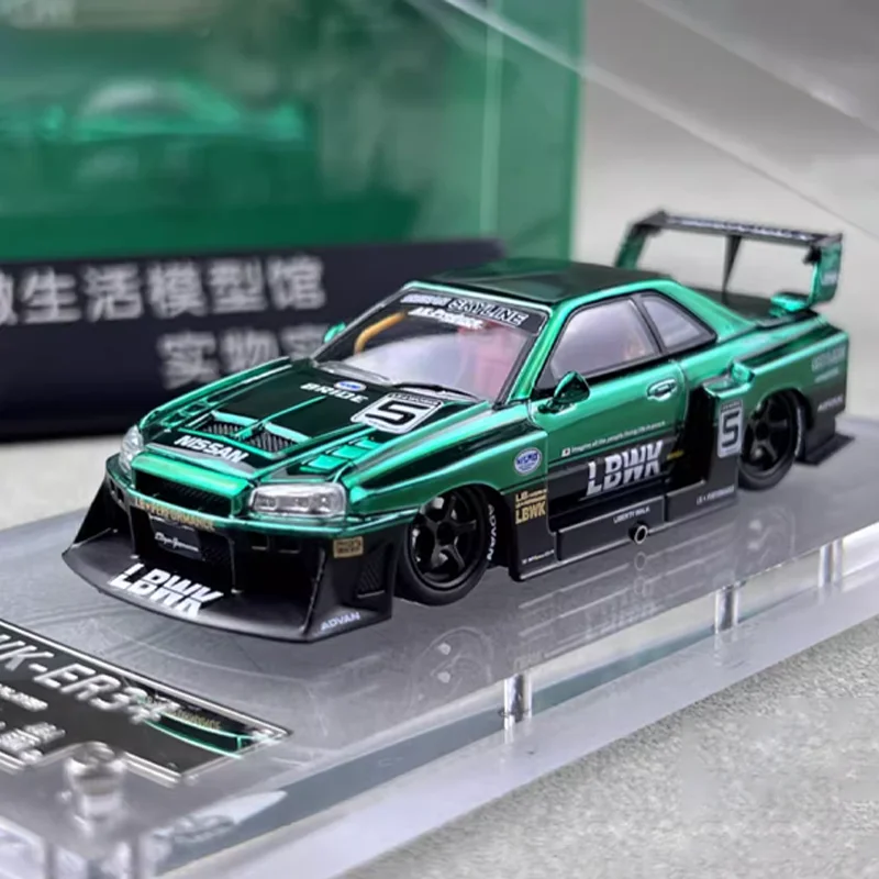 SW 1/64 Nissan Skyline GTR ER34 Legering Speelgoed Motorvoertuig Diecast Metaal Model Geschenken