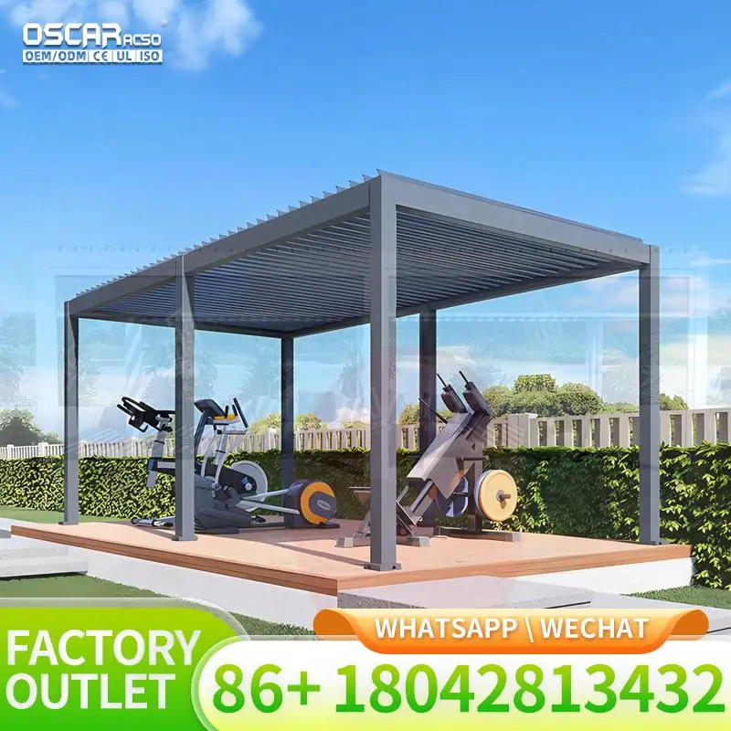 

Motorized Waterproof Retractable Screen Awning with Fully Retractable Roof for Outdoor Aluminum Structure in Backyard Patio Gard