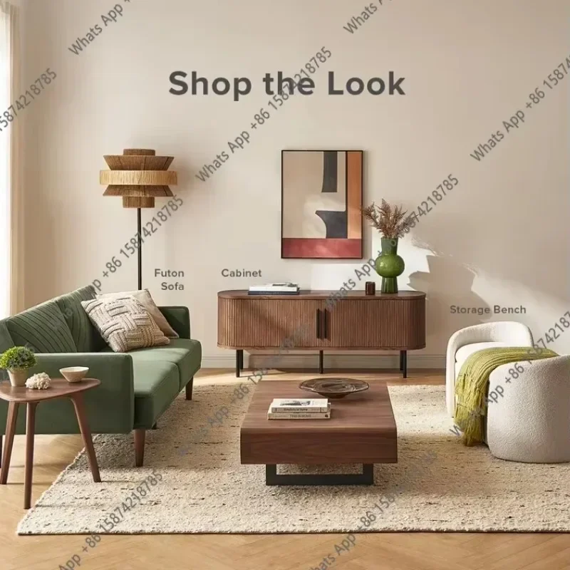

N40 Новинка: Элегантная тумба под телевизор в стиле Mid-Century Modern, выполненная из комбинированных материалов.