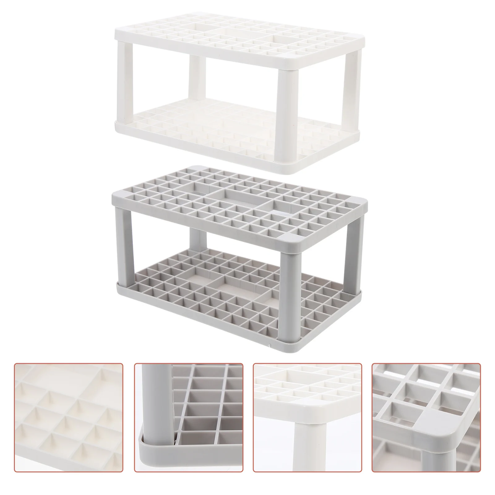 

2pcs Makeup Brush Holder Organizer Stand For Painting Pencils Markers Drawing Tools Storage Rack Desktop Square Pen