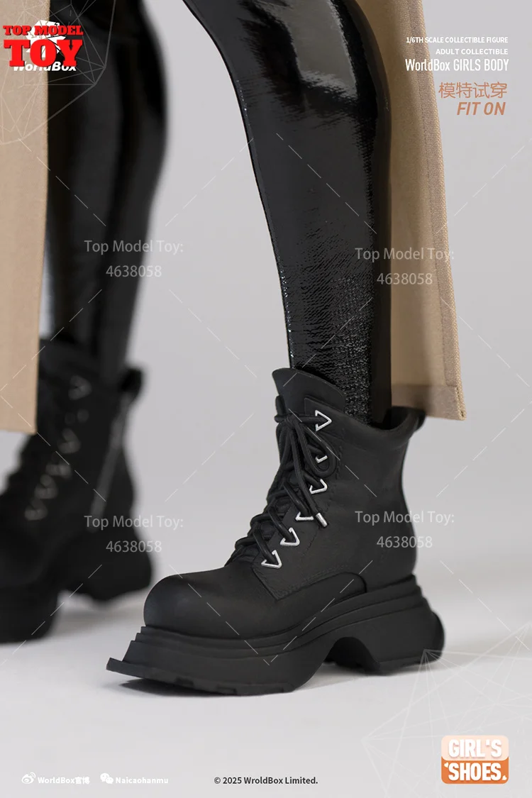 Worldbox gs004 1/6 botas de sola grossa meias brilhantes roupas acessório modelo caber 12 ''feminino soldado figura ação corpo bonecas