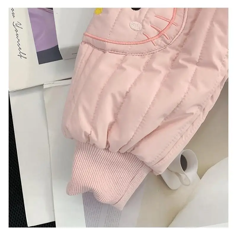 حار مرحبا كيتي فتاة Sweatsuit السراويل Kawaii أنيمي الشتاء الرياضة طالب عارضة فضفاض الدفء مريحة ملابس الأطفال