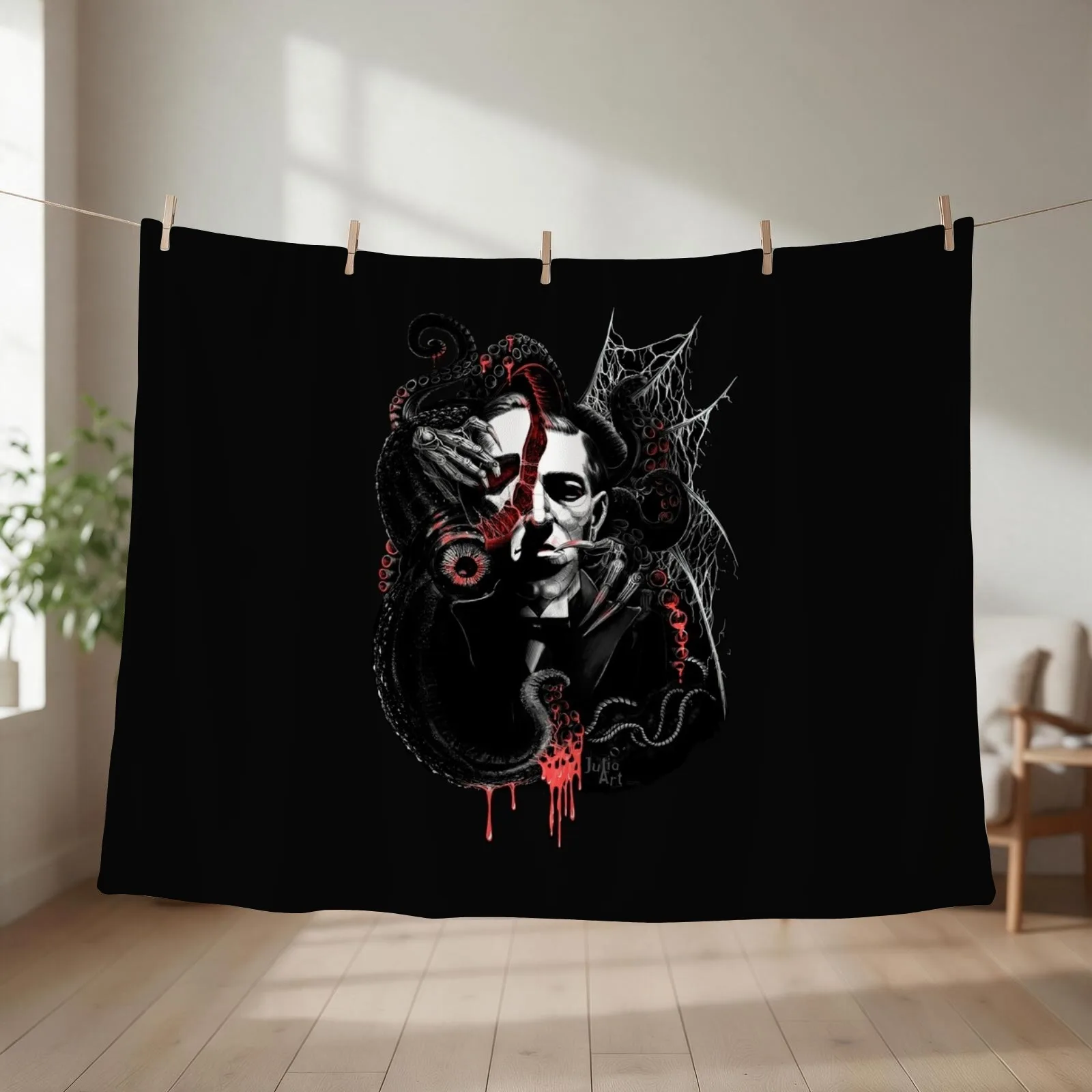 Lovecraft fanart Throw Blanket couch cozy soft plush fuzzy picnic outdoor blanket