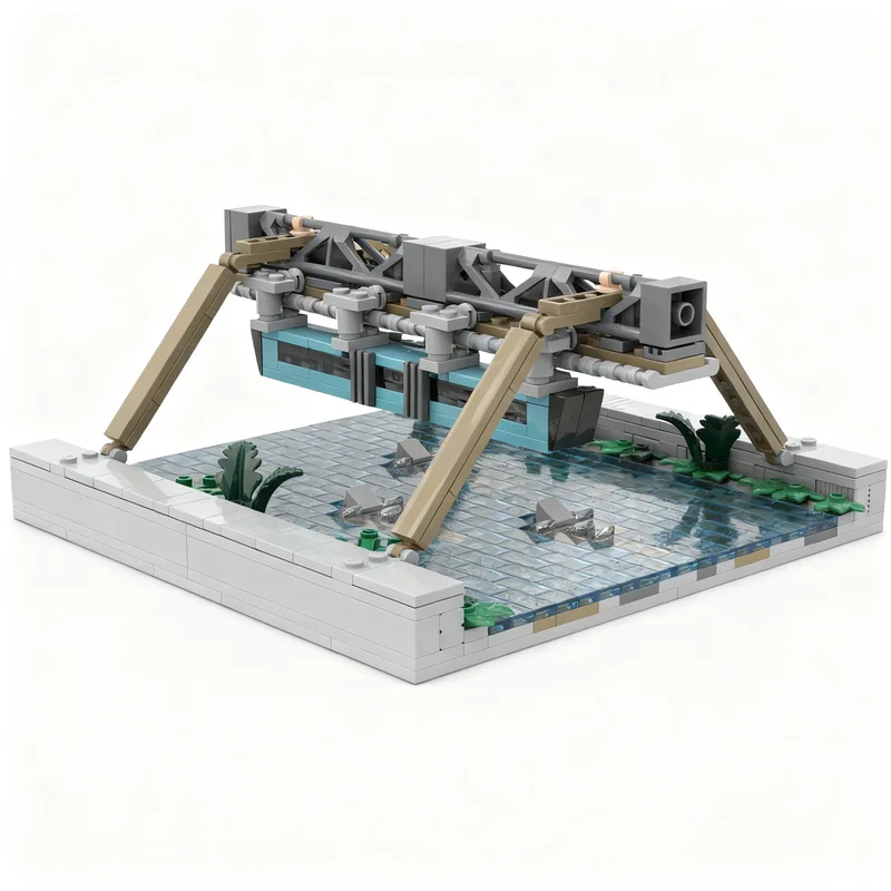 693pcs MOC Wuppertal Schwebebahn Model Building Blocks Toy Brick Collection Birthday Assemble Display DIY Creative Education 3D
