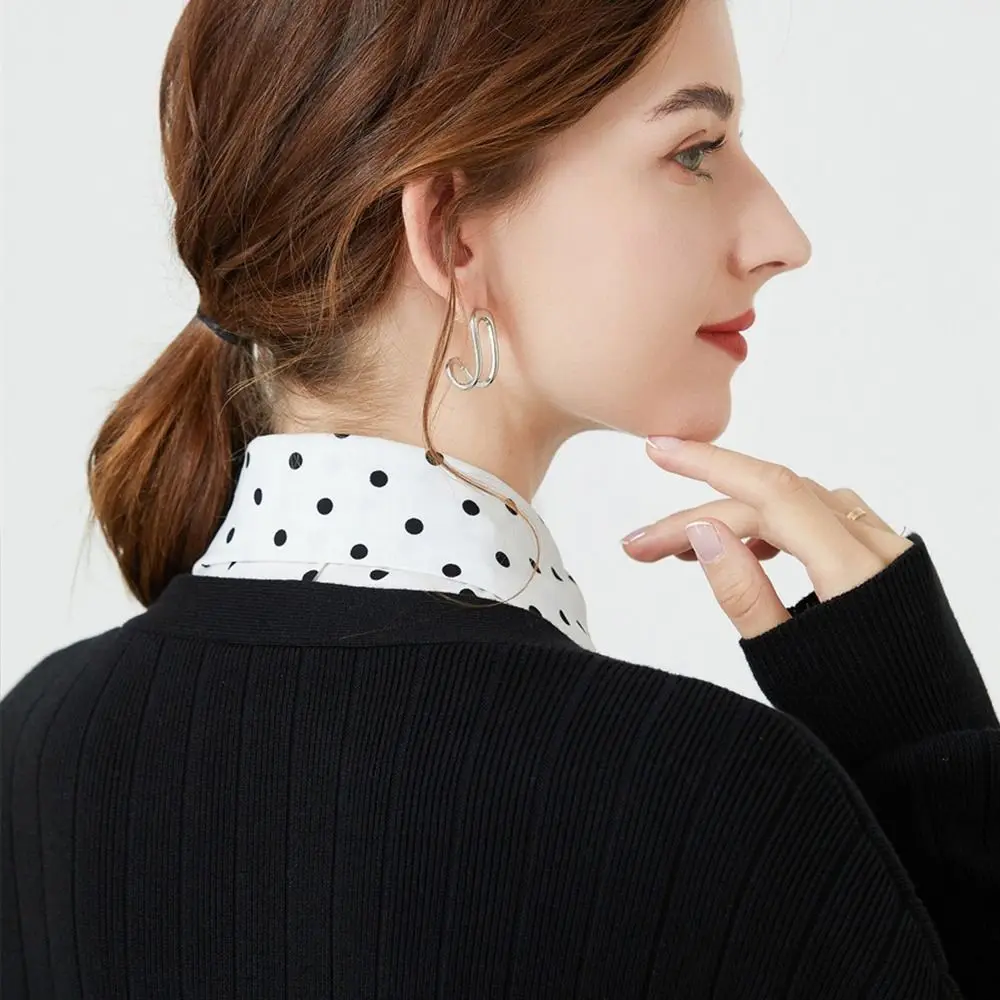 

Новая белая полурубашка со съемным искусственным воротником в горошек с лацканами, женская накидка для женщин и девочек