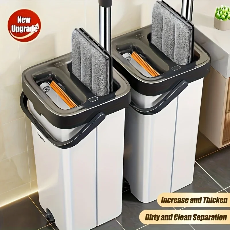 set-di-mop-rotanti-per-pavimenti-piatti-con-secchio-joybos-33-cm-lavabile-in-microfibra-sistema-umido-e-asciutto-pulizia-della-casa-mop-strumento-per-soggiorno-domestico