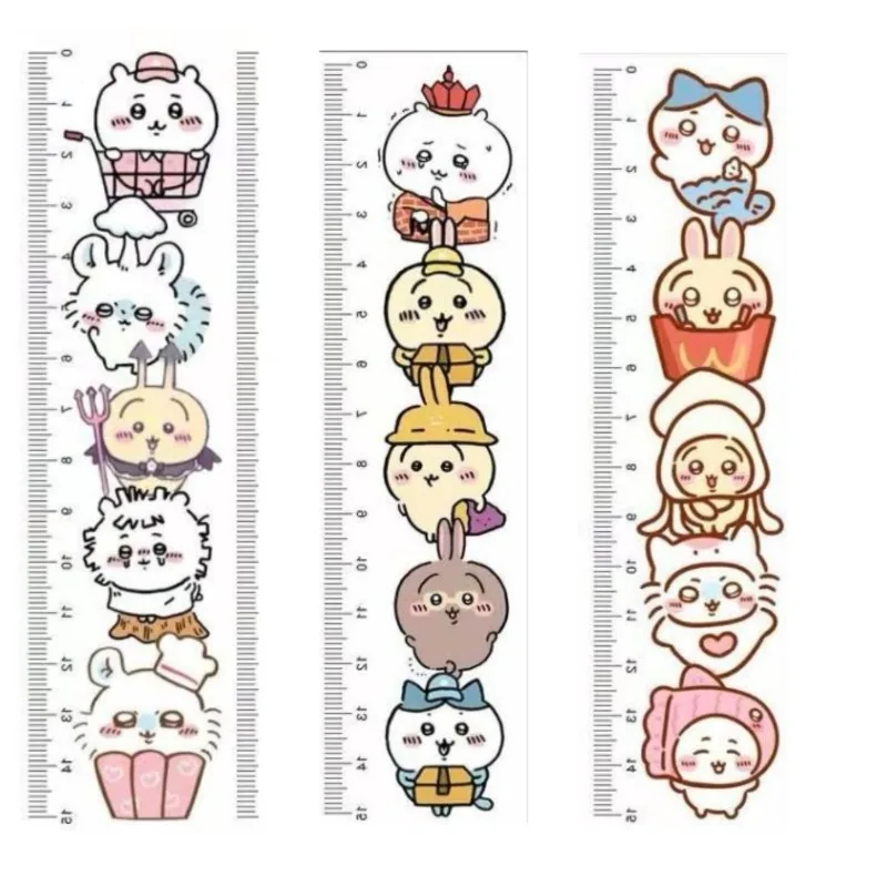 Cartoon Anime Chiikawa 15cm Straight Ruler Cute Hachiware Gradient Acrylic Ruler Stationery Student School Study Stationery