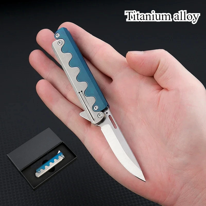 

Новый складной нож из титанового сплава, механический нож с лезвием D2 высокой твердости, EDC, мужские праздничные подарочные ножи для кемпинга