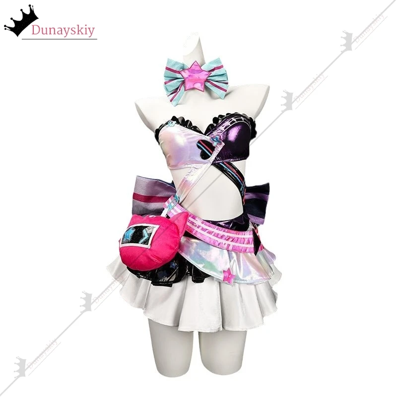 Anime Snow MIKUUU Cosplay Costume S-XL Women Sexy Leather Bar Skirt Suit Bunny Girl Kawaii Uniform Wig Set For Halloween Clothes