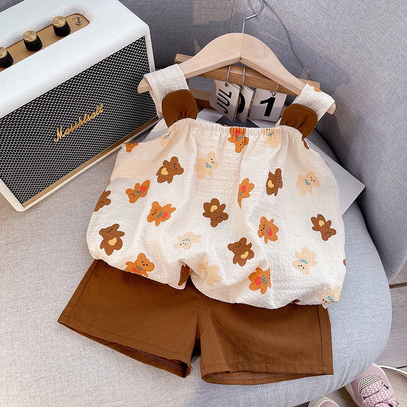 

Girls' Summer Outfit 2025 New Style Baby Girl Summer Camisole+Shorts Casual Two-piece Set Children's Stylish Children's Clothing