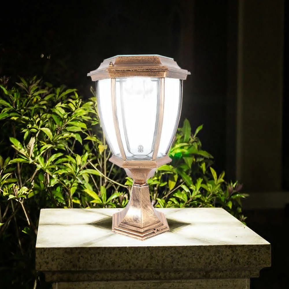 

Outdoor Yard Waterproof Solar Power Garden Patio Lantern Landscape Pillar LED Light Solar Panel NEW US