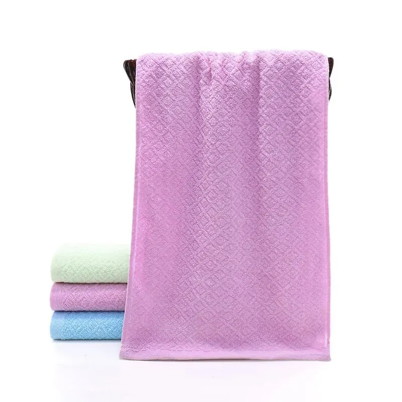 2pcs Cotton Towel Rhombus Plain Colour Towel Quick Absorbent Soft Quick Dry Face Towel Bathroom Hotel Travel Supply