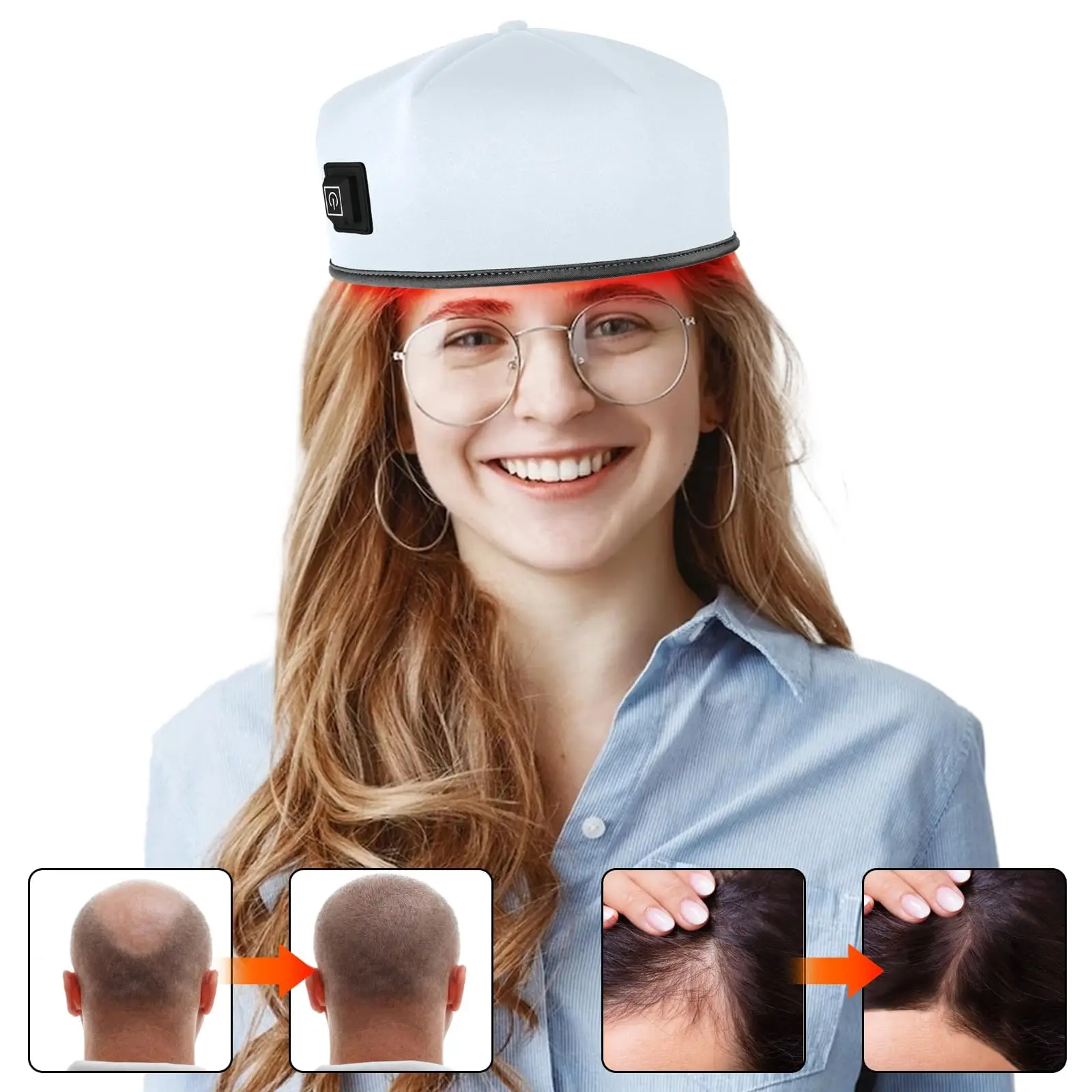 Red Light Therapy Cap Laser 660nm 830nm Red Near Infrared Hair Regrowth Hat Hair Loss Treatment Helmet Scalp Massager