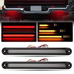 2Pcs/set Universal 10 Inch 36 LED Turn Tail Brake Light Amber Red Flowing DRL Lamp for Trailer Truck