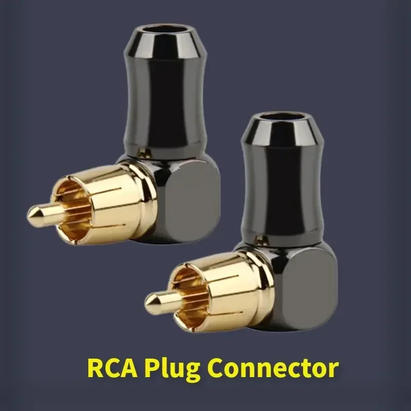 RCA Connector Male L Type 90 Degree Right Angle Elbow Audio Plug Speaker Terminal For Soldering Video Cable Consumer Electronics