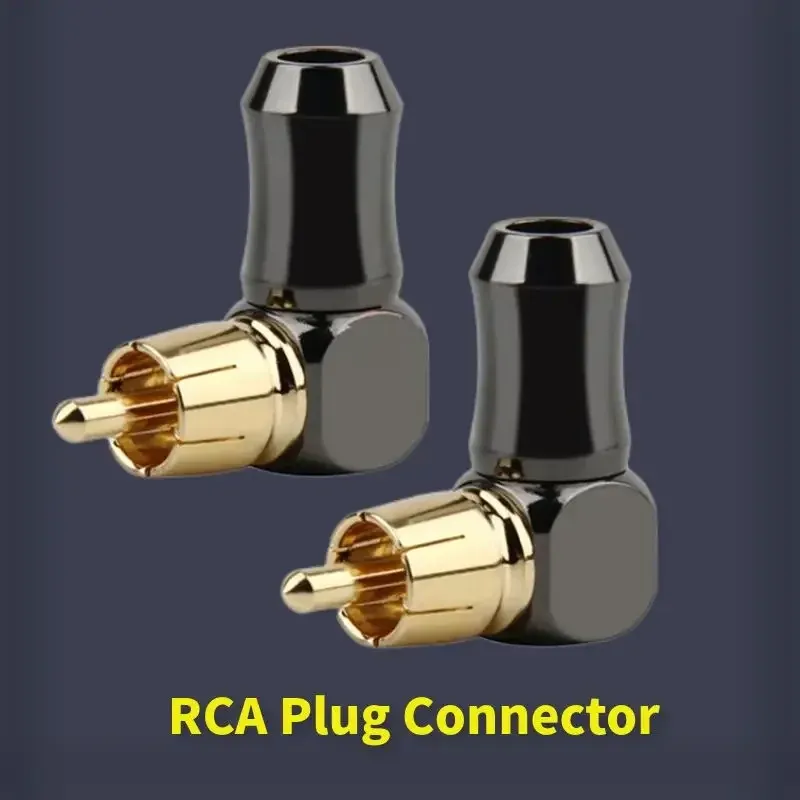 RCA Connector Male L Type 90 Degree Right Angle Elbow Audio Plug Speaker Terminal For Soldering Video Cable Consumer Electronics 