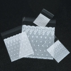 100Pcs Self Adhesive Plastic Transparent Cellophane Lace Bag Sachet For Candy Packaging Gift Small Businesses Products Supply