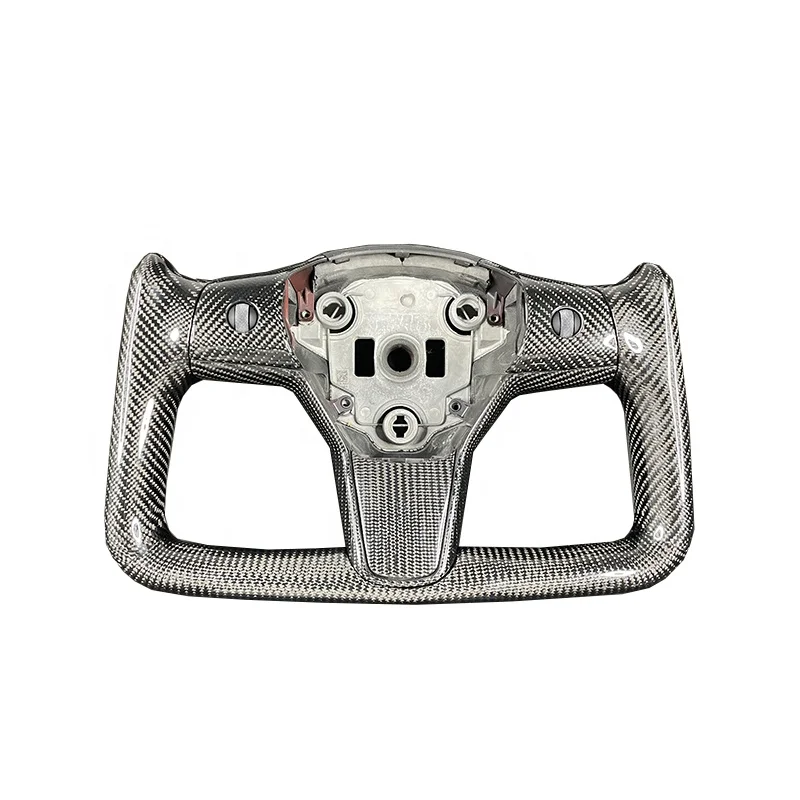 

High Quality Compatible With Model Y Model 3 Car Accessories Real Carbon Fiber Steering Wheel Perfect Fitment