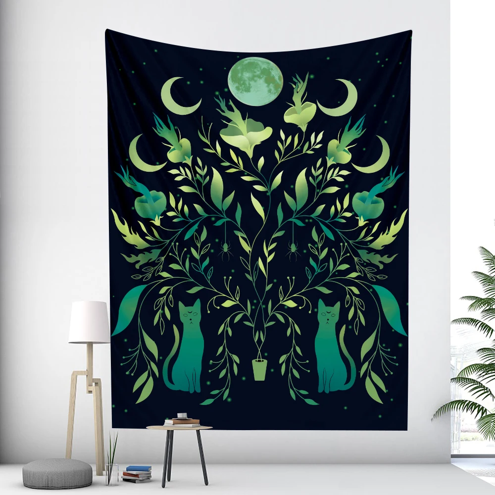 Moon Butterfly Psychedelic Scene Mandala Home Decor Art Tapestry Hippie Boho Tarot Pretty Room Wall Decor