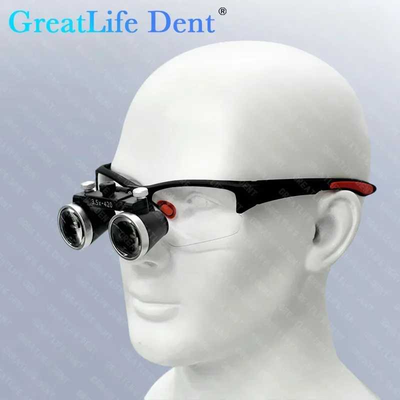 

GreatLife 2,5X/3,5X стоматологическая лупа, бинокулярная лупа со световыми очками, хирургическая медицинская операционная лупа, лампа