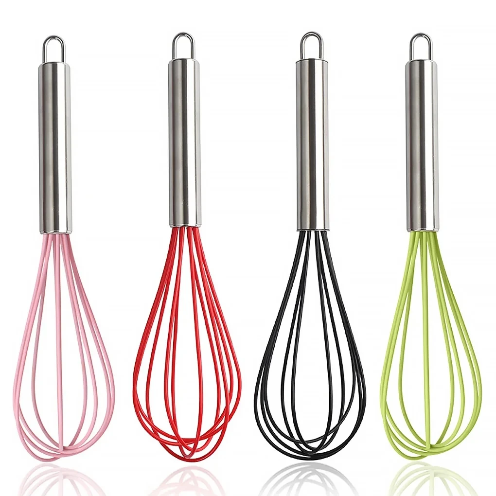 Stainless Steel Silicone Manual Egg Beater Balloon Whisk Cream Mixer Coil Style Kitchen Tool for Stirring And Whisking