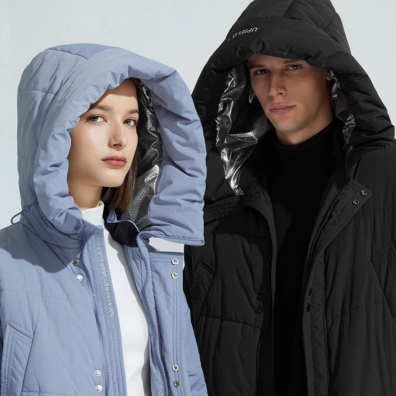 معطف طويل مقاوم للبرودة من Youpin سوبيلد ، معطف شتوي للرجال والنساء دافئ وسميك مع قلنسوة ، معطف خارجي غير رسمي مضاد للرياح