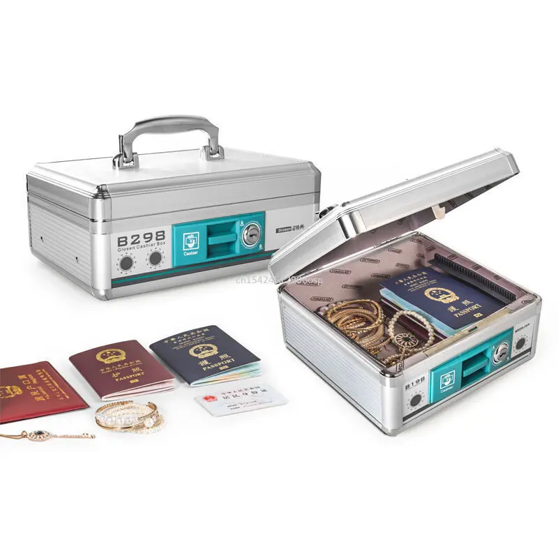 

Goldlonsen Aluminum Alloy Portable Cash Register Cash Cash Case Cashier Box with Lock Financial Collection Change Box