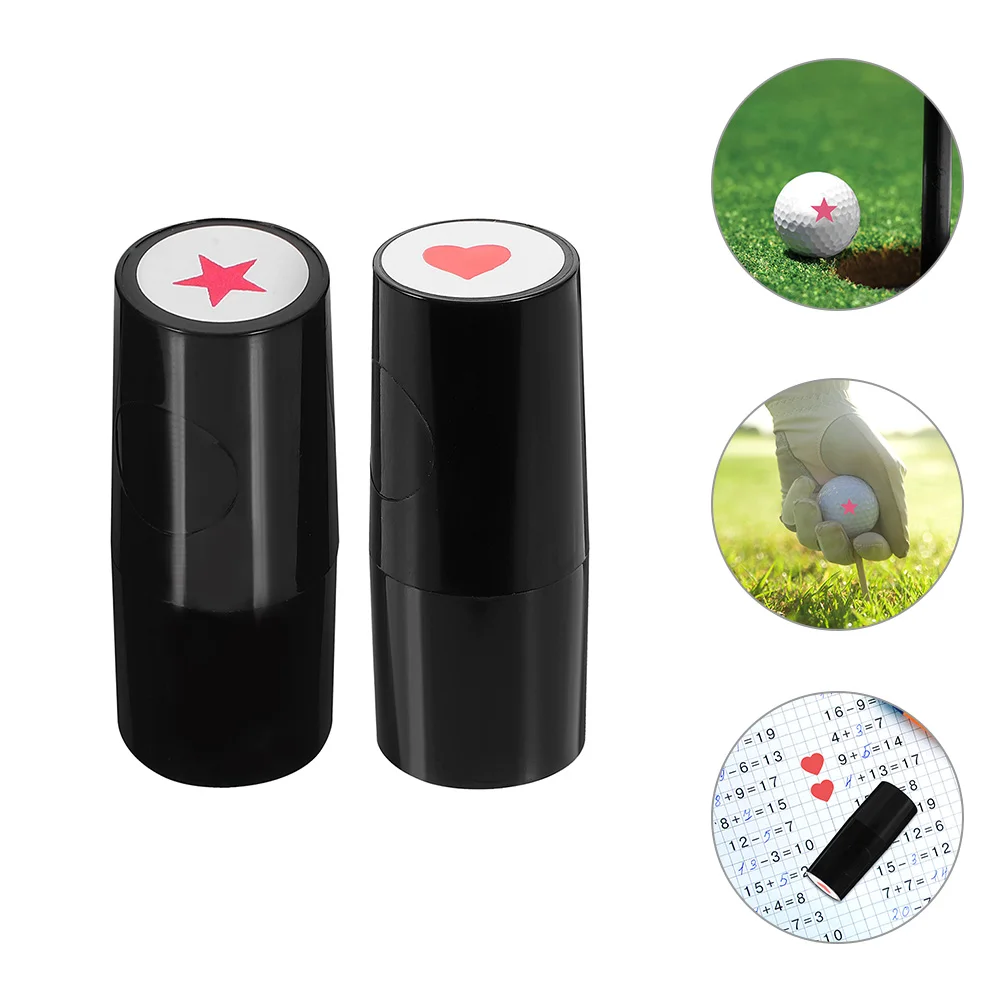 

2 Pcs Golf Stamp Reusable Stamper Tool Waterproof Heart Shape Mark PP Material Compact Size Easy Storage Golf Accessories