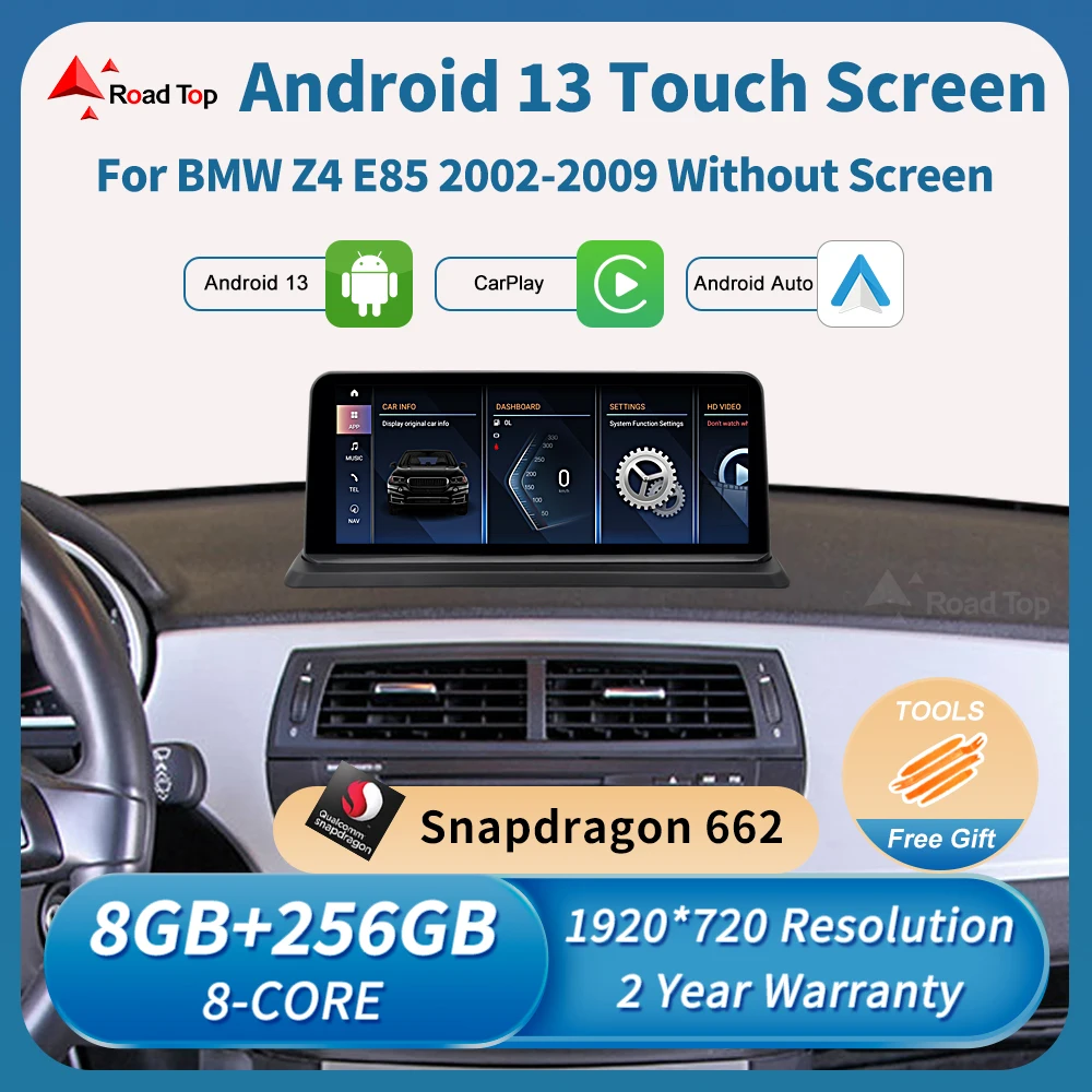 

Android 13 Car Radio For BMW Z4 E85 2002-2009 Head Unit Multimedia Player GPS Navigation Bluetooth Wireless CarPlay Touch Screen