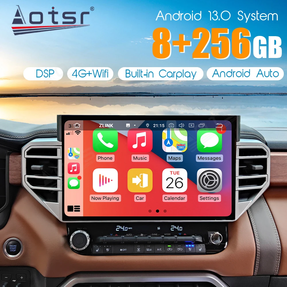 

14.6 inch For Toyota Tundra Sequoia 2020-2024 Upgrade Touch Screen Car Carplay Radio GPS Navigation Head Unit Multimedia Player