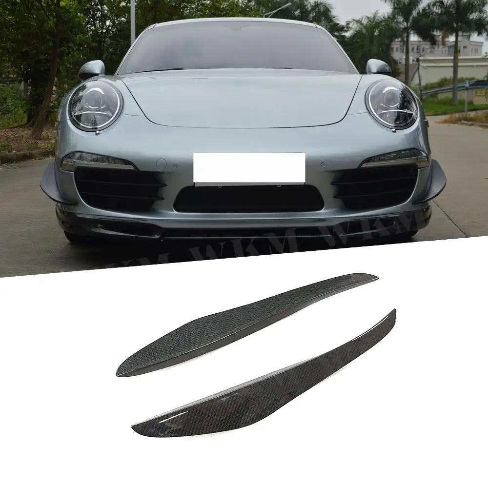 Carbon Fiber Front Bumper Splitters Fins Trims Body Spoiler Canards fit for Porsche 911 991 GT3 2012 - 2015 FRP Body Kits