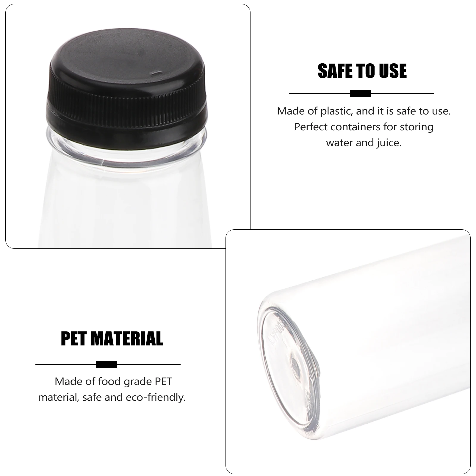

10pcs Plastic Drink Bottles Empty PET Containers for Water Juice Storage Favor Jars Safe FoodGrade Transparent ScrewOn Lid