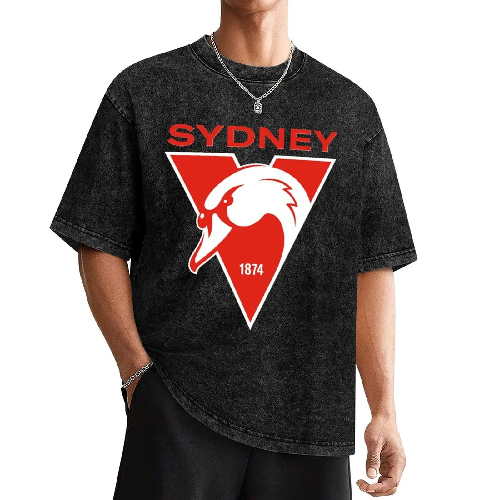 Sydney the Bloods Swans Haughty Swannies-Logos T-Shirt plus size tops custom shirt quick-drying Men's cotton t-shirt